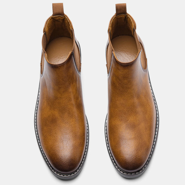 West Louis™ Men Retro Leather Brand Chelsea Boots