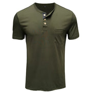 West Louis™ Summer Men's Short Sleeved Henley T-shirts