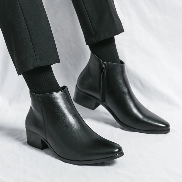 West Louis™ Genuine Leather Side Zipper Elegant Chelsea Boots