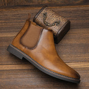 West Louis™ Designer Slip-On Leather Ankle Chelsea Boots