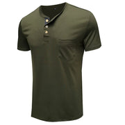 West Louis™ Summer Men's Short Sleeved Henley T-shirts