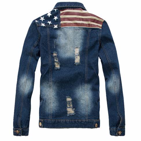 West Louis™ National Flag Denim Jacket