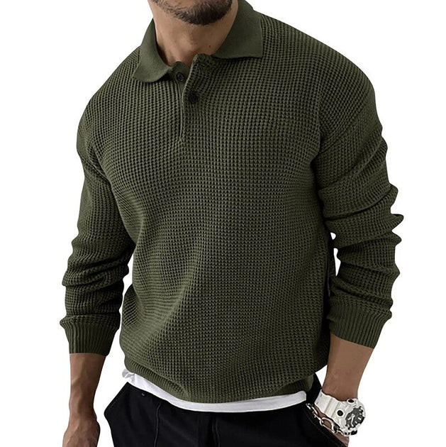 West Louis™ Knitted Lapel Casual Business Men Sweater