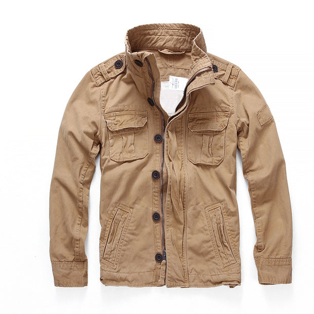 West Louis Spring Military Style Cotton Jacket Khaki / M | Male