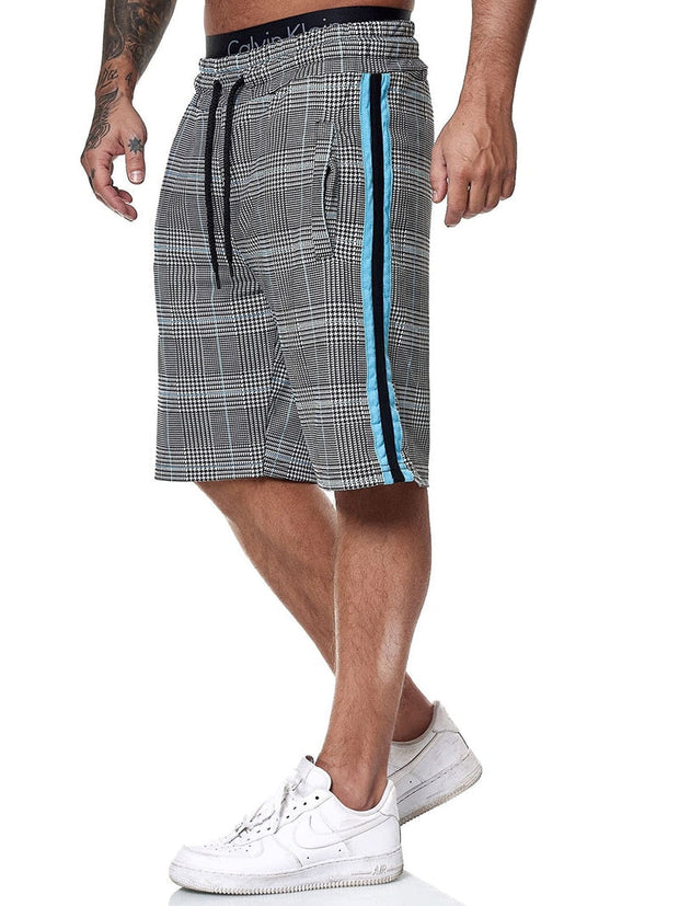 West Louis™ Fashion Plaid Color Side Line Short