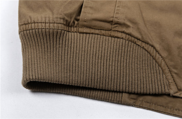 West Louis Multi-Pockets Stand Collar Military Jacket Light Khaki / XXXL | Male