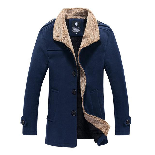 West Louis™ Lambswool Stand Collar Peacoat